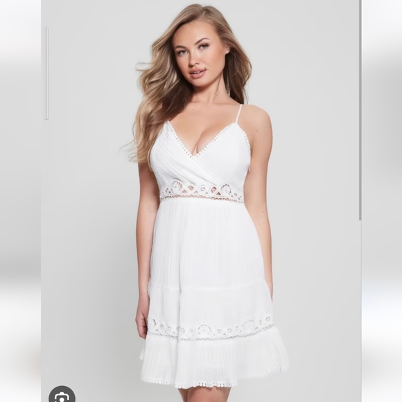 Guess Dresses & Skirts - NWT Off White Ivory GUESS Mini Cotton Lace  Sundress Beach Cover-Up 3, 4 XS cute